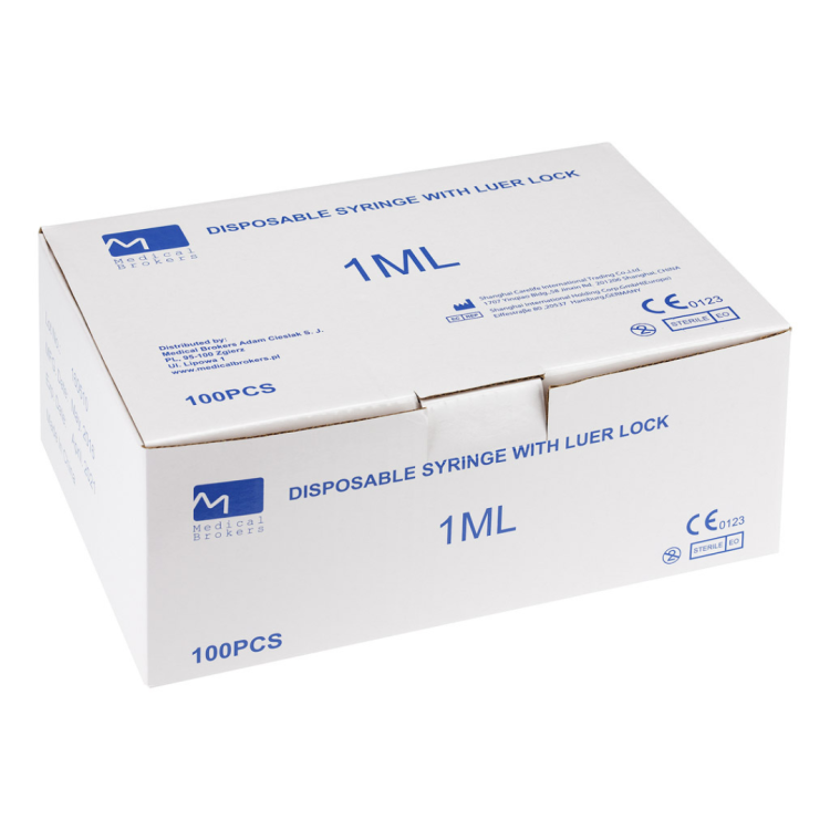 Strzykawki typu luer-lock 1 ml (100 szt.) Medical Brokers - Wyposażenie Okołozabiegowe - zdjęcie 3