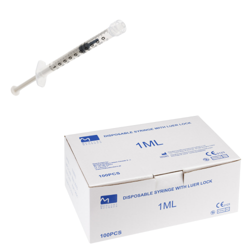Strzykawki typu luer-lock 1 ml (100 szt.) Medical Brokers - Wyposażenie Okołozabiegowe