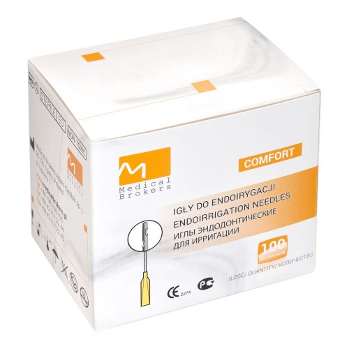 Igły do endoirygacji Comfort 0,3 x 25 mm (30G x 1") - 100 szt. - z dwoma bocznymi otworami - Stomatologia