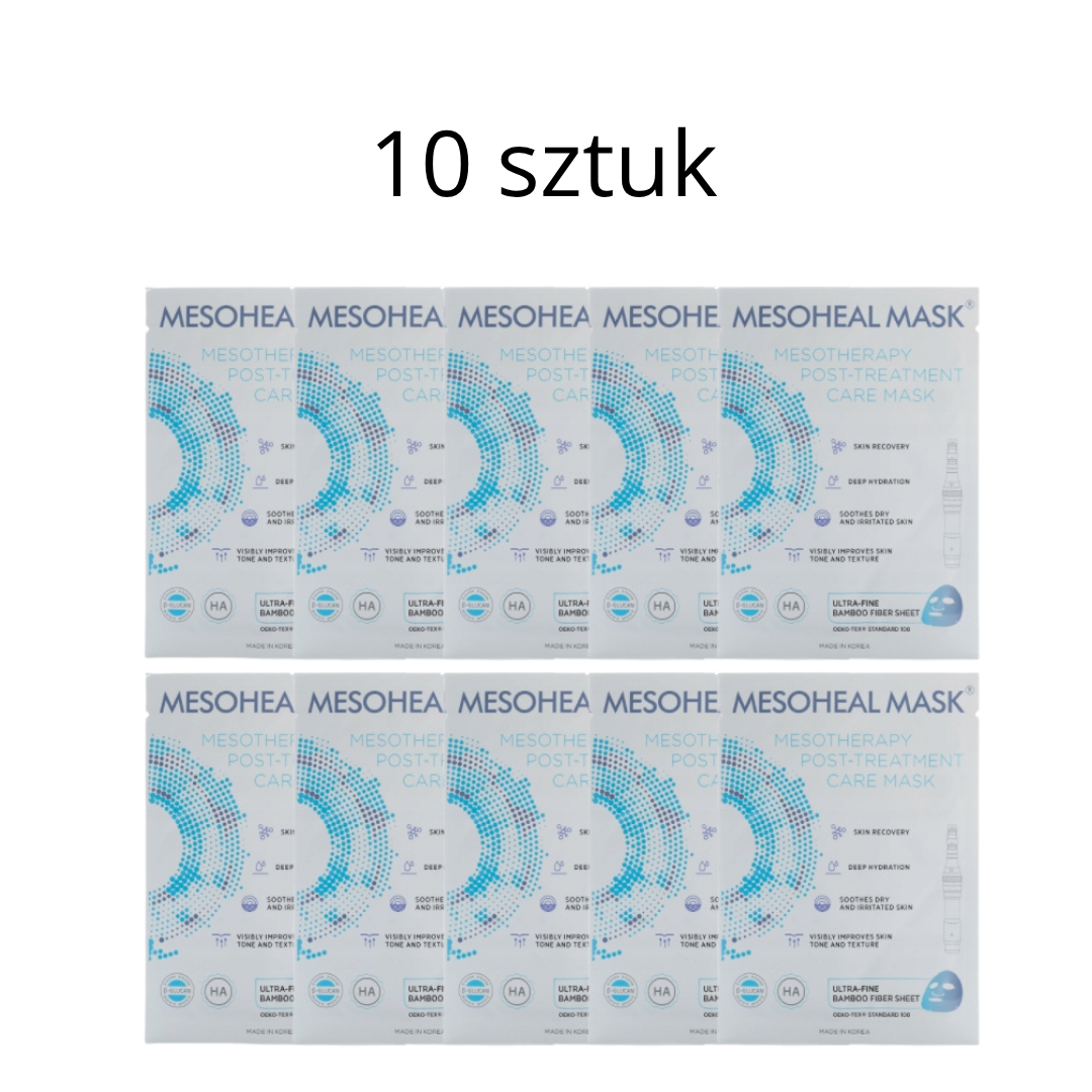 Тканевая маска для лица Koru Pharma Mesoheal Mask, после косметологических процедур, с бета-глюканом, 10 масок по 24 г